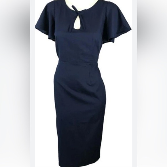 Collectif Navy Selma Wiggle or Pencil Dress - Picture 4 of 5